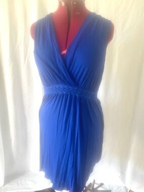 Spense Blue Tank Top with Red Accent